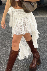 Asymmetrical design short skirt